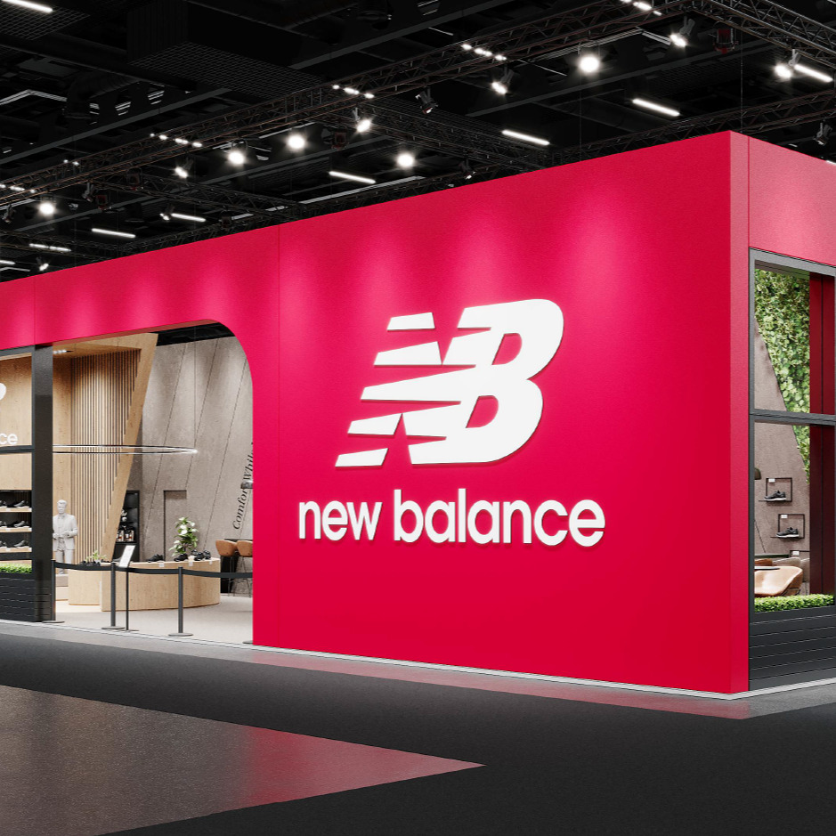 Messestand mal anders: Unser XXL-Schuhkarton von New Balance! Seht ihr den Unterschied zwischen Rendering und echtem…